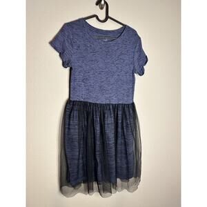 Cat & Jack blue Dress girls tulle And Cotton Size XL 14/16 Navy Blue